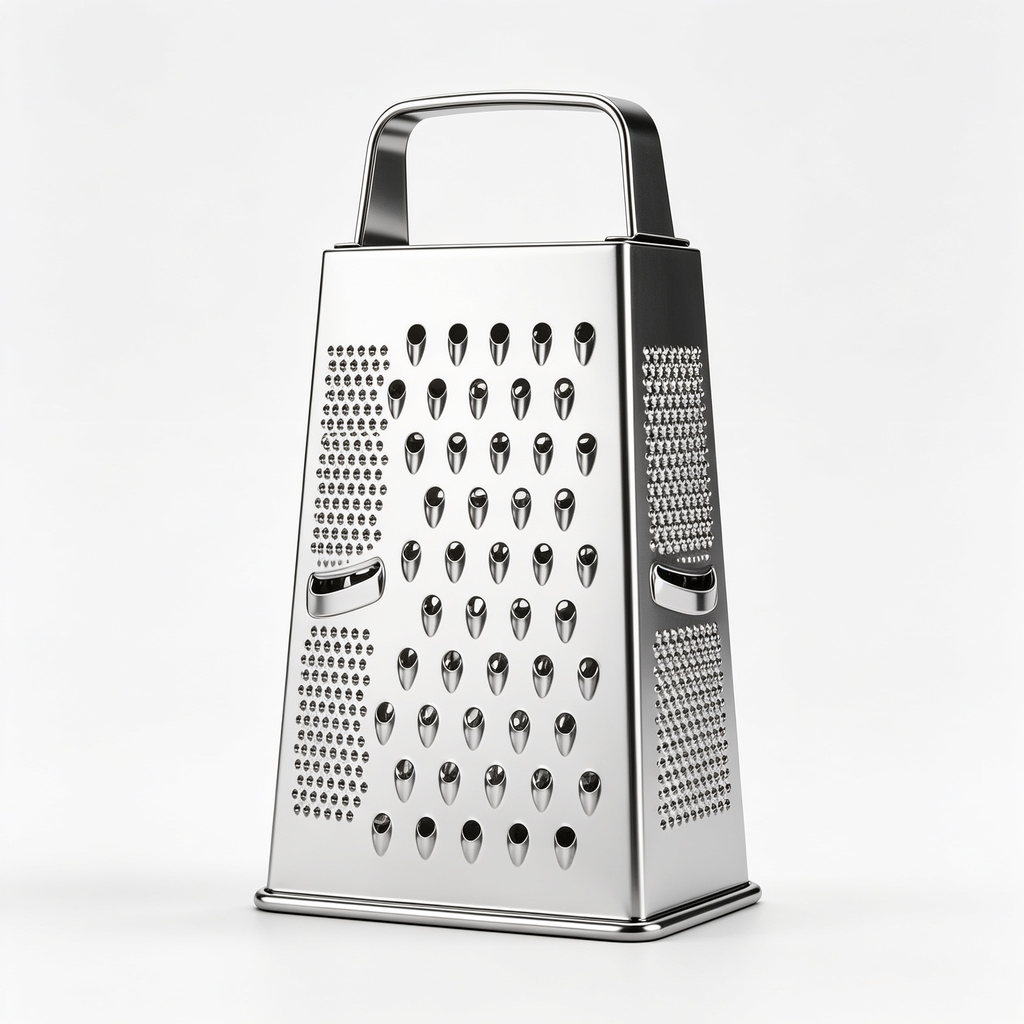 Monos WMF Gourmet Vierkantreibe, 8 x 24 cm, Reibe Edelstahl, 4 Reibeflächen, ideal als Kartoffelreibe, Gemüsehobel, Cromargan, spülmaschinengeeignet
